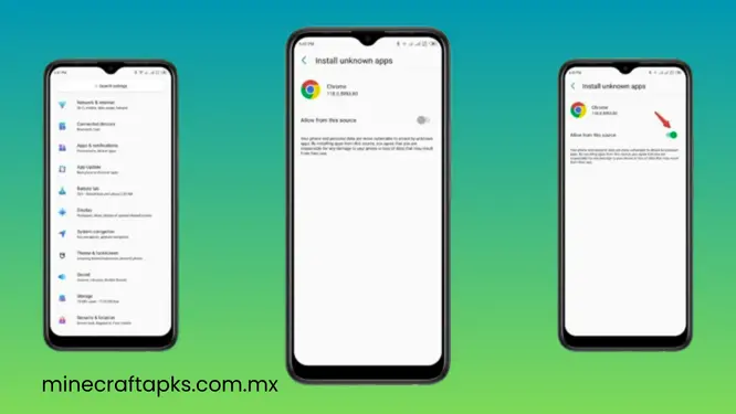 Paso 1: Permitir fuentes desconocidas