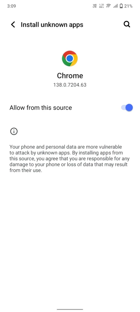 instalación de desconocido
